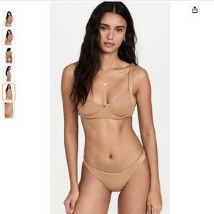 NWT Metallic Demi Underwire Bikini Top in Golden Glow Metallic